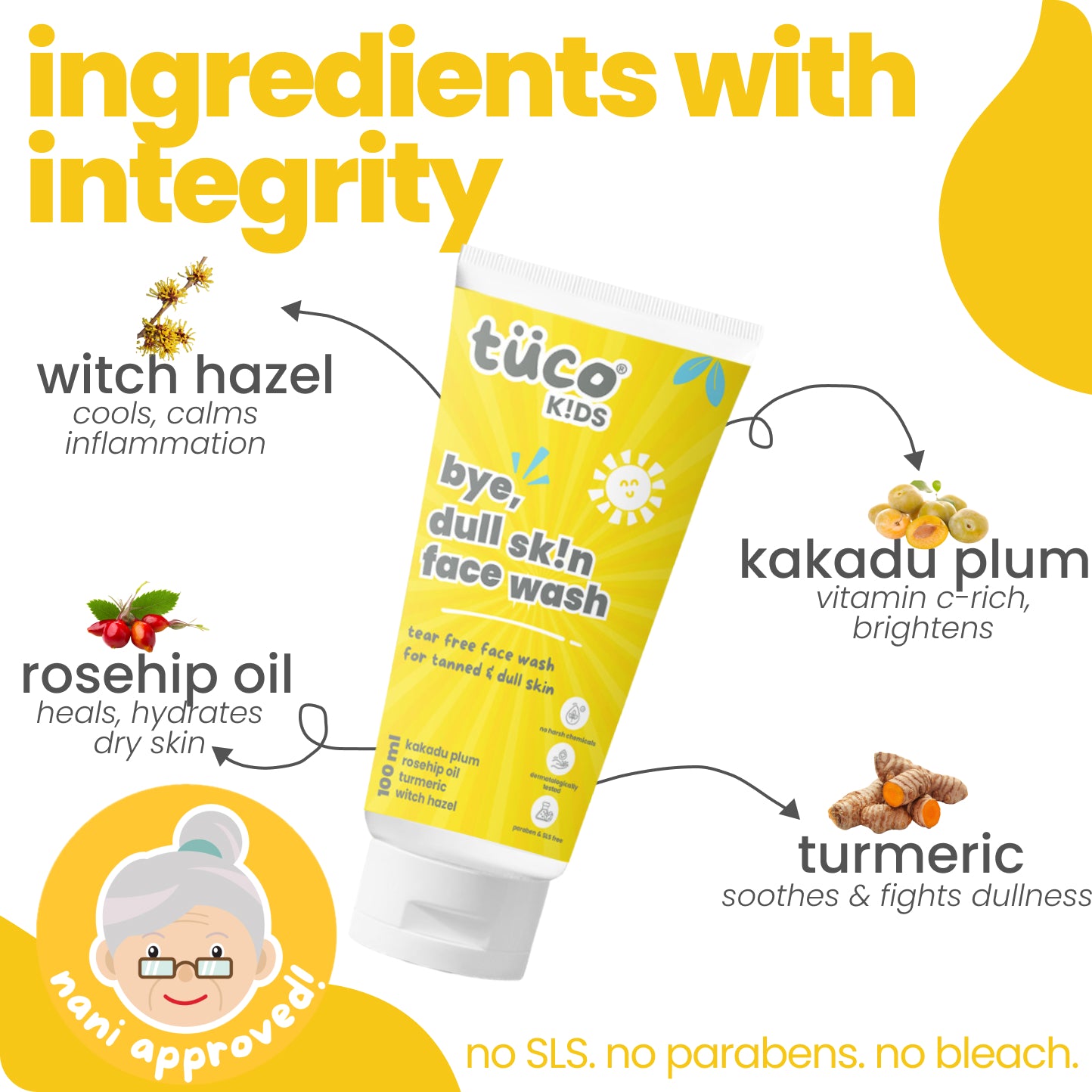 bye, dull skin face wash for kids - 100ml
