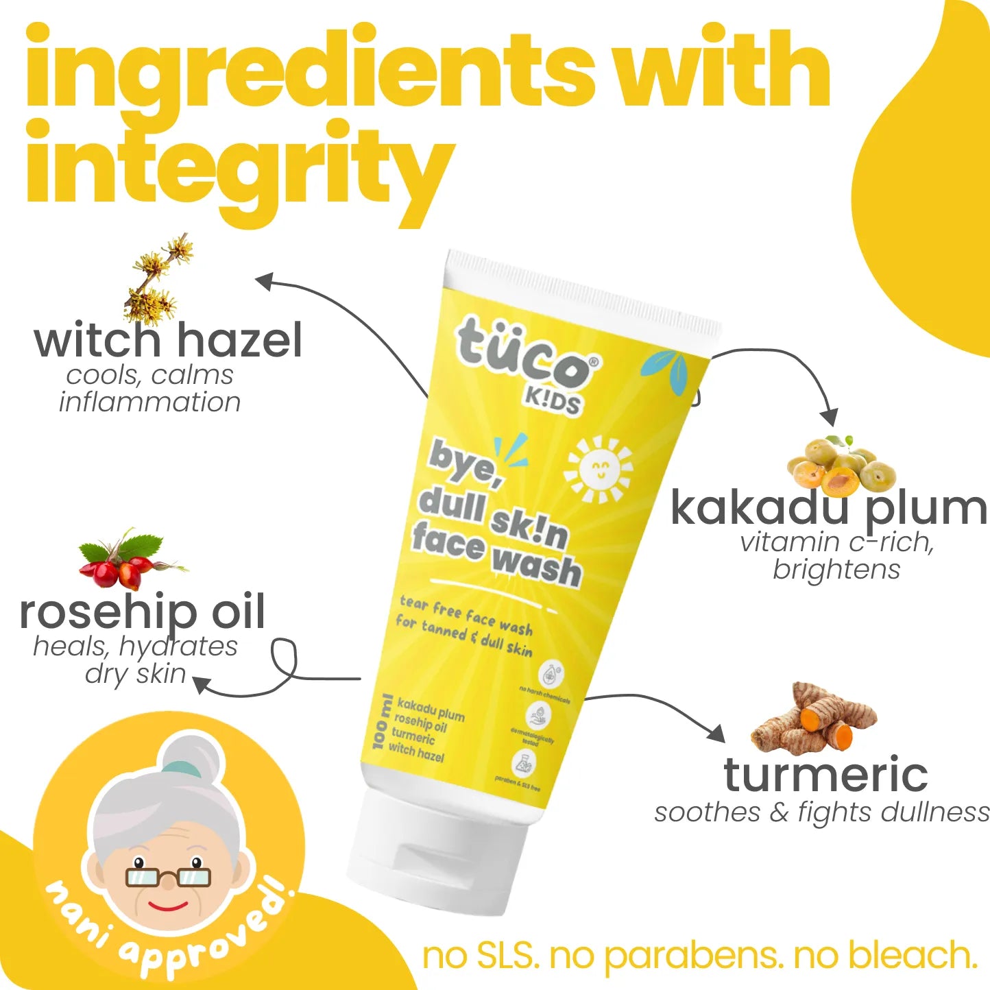 bye, dull skin face wash for kids - 100ml
