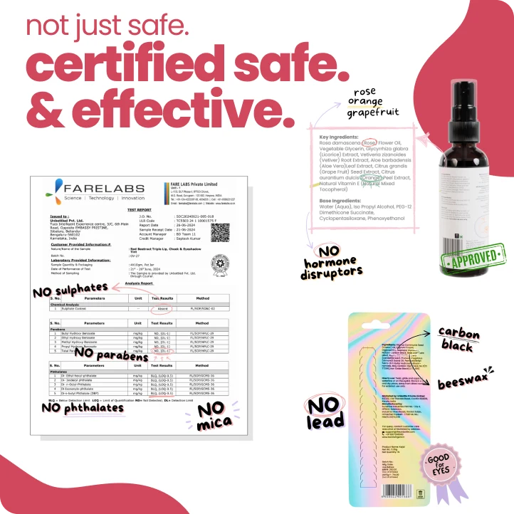 Product packaging with certification labels and ingredient lists on a white background