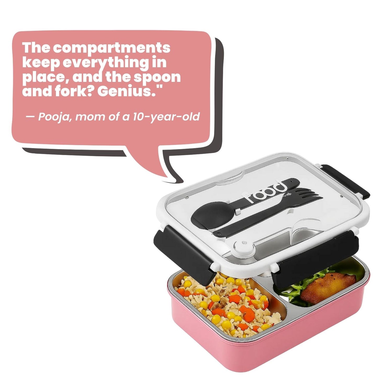 Tuco Kids 3 Compartment Bento Lunch Box.