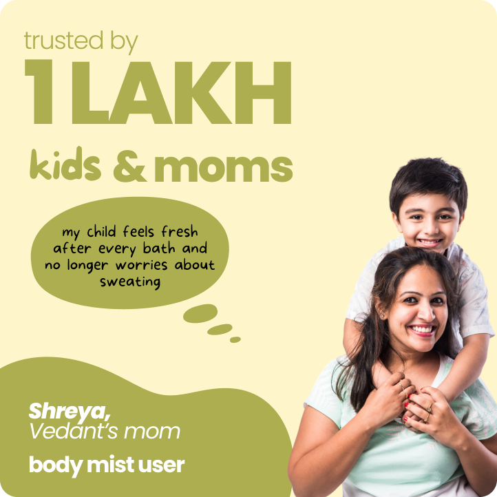 Packed with nature’s best ingredients like Papaya Extract, Grape Extract, Rose Water, and Vetiver, these mists provide a refreshing burst of goodness while effectively cutting odour. Safe, lightweight, and hydrating, they’re perfect for everyday use, ensuring your child’s delicate skin gets the care it deserves.