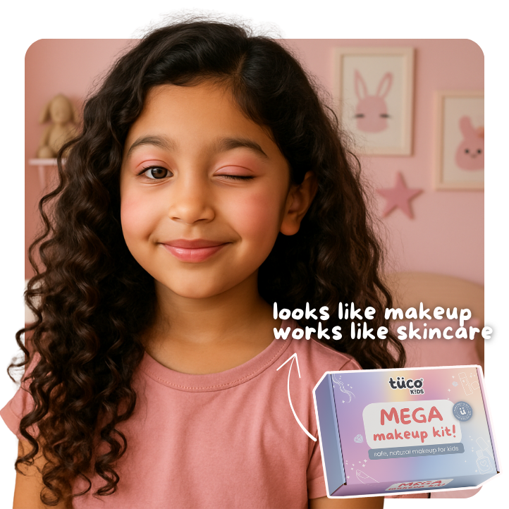 Safe makeup for kids with natural formulations and super-cute accessories.