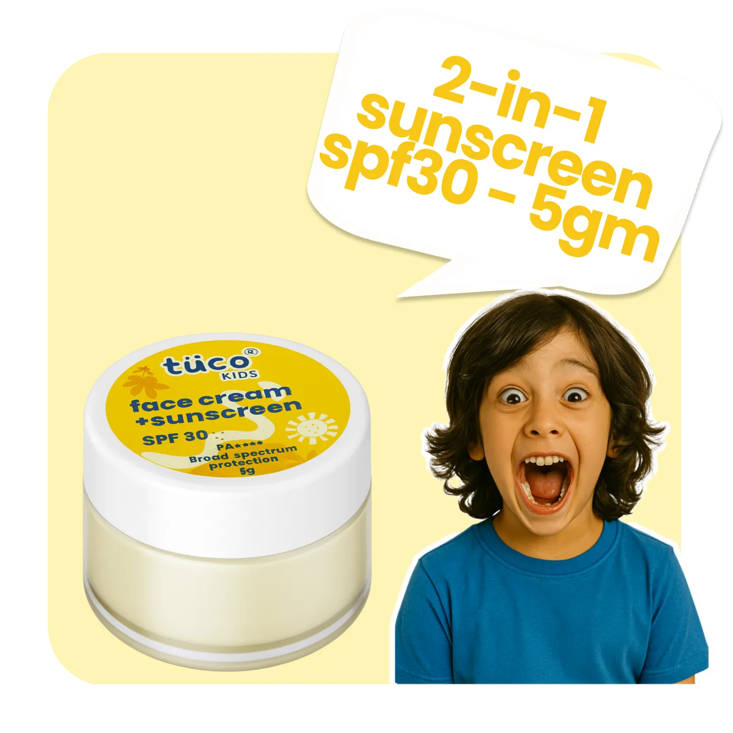 Sunscreen Face Cream SPF 30 For Kids | Tuco Kids
