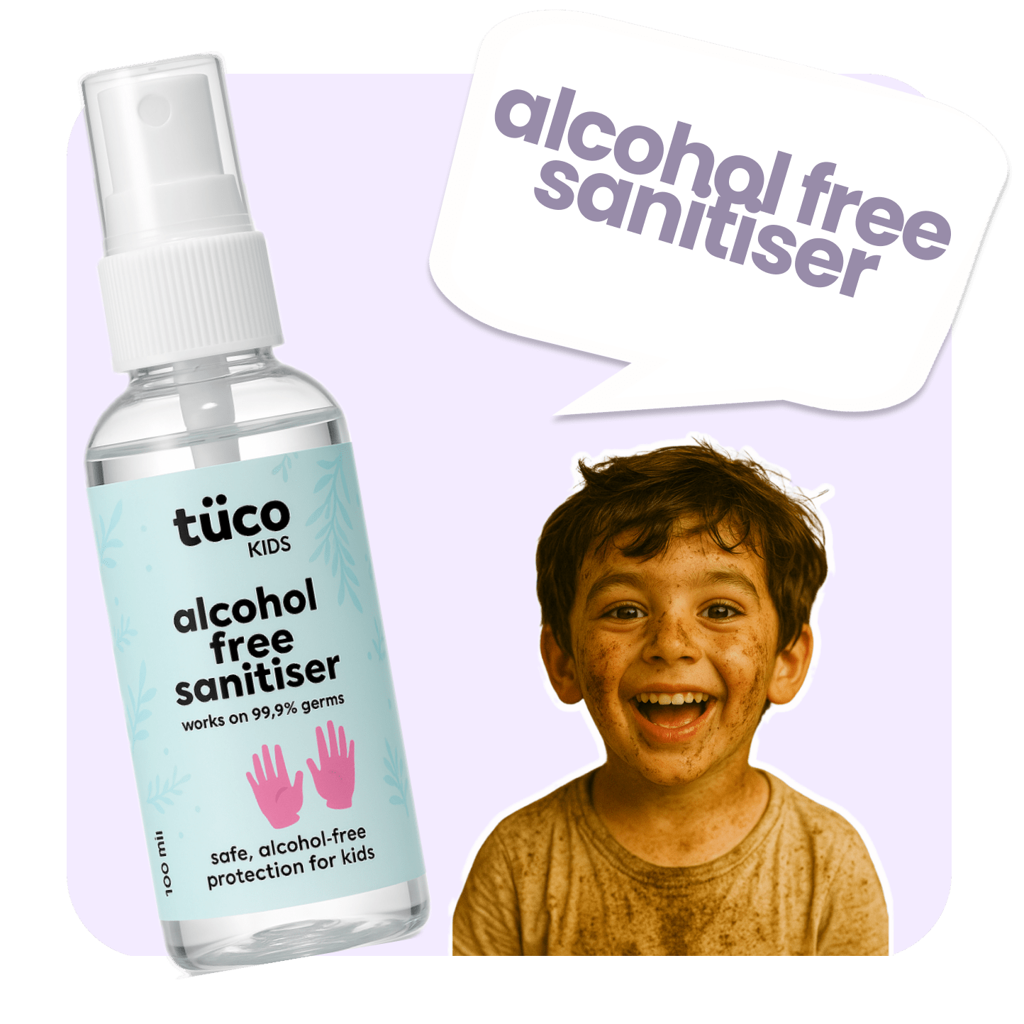 Alcohol Free Hand Sanitizer for Kids - 100ml - Tuco Kids