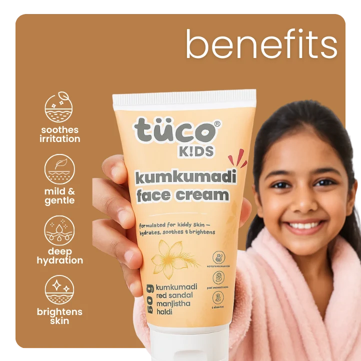 Soothes and protects skin, naturally brightens tone, mild, gentle, and effective for kids, deeply hydrating. Made for kids aged 3-15