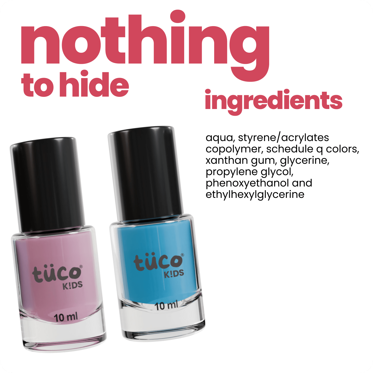 Water based nail paint for kit (pack of 2) - Tuco Kids