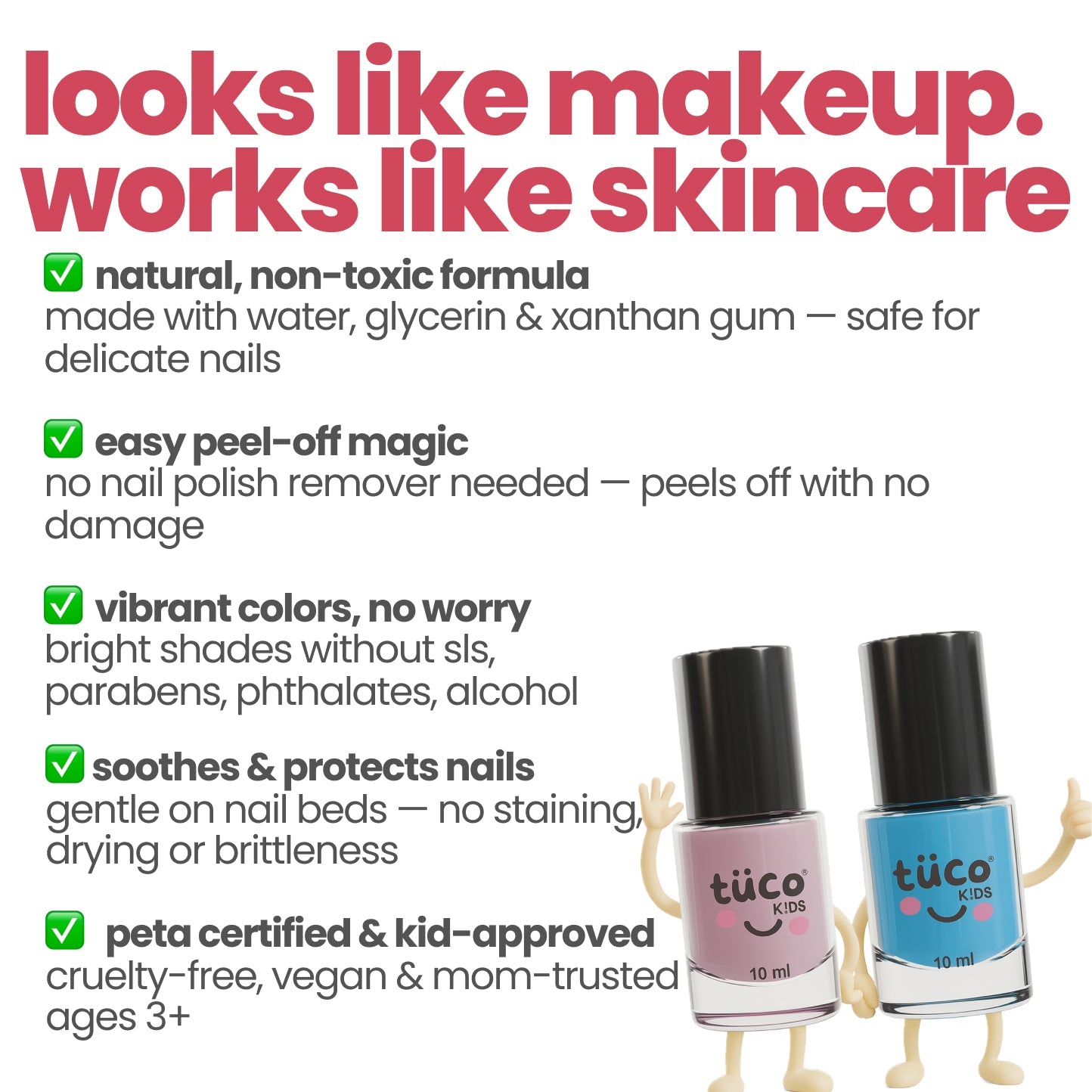 Water based nail paint for kit (pack of 2) - Tuco Kids