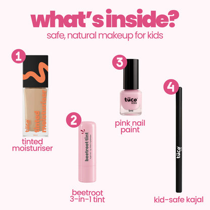 Hazelnut (Medium Shade) Face Tint & Pink Nail Glam Kit