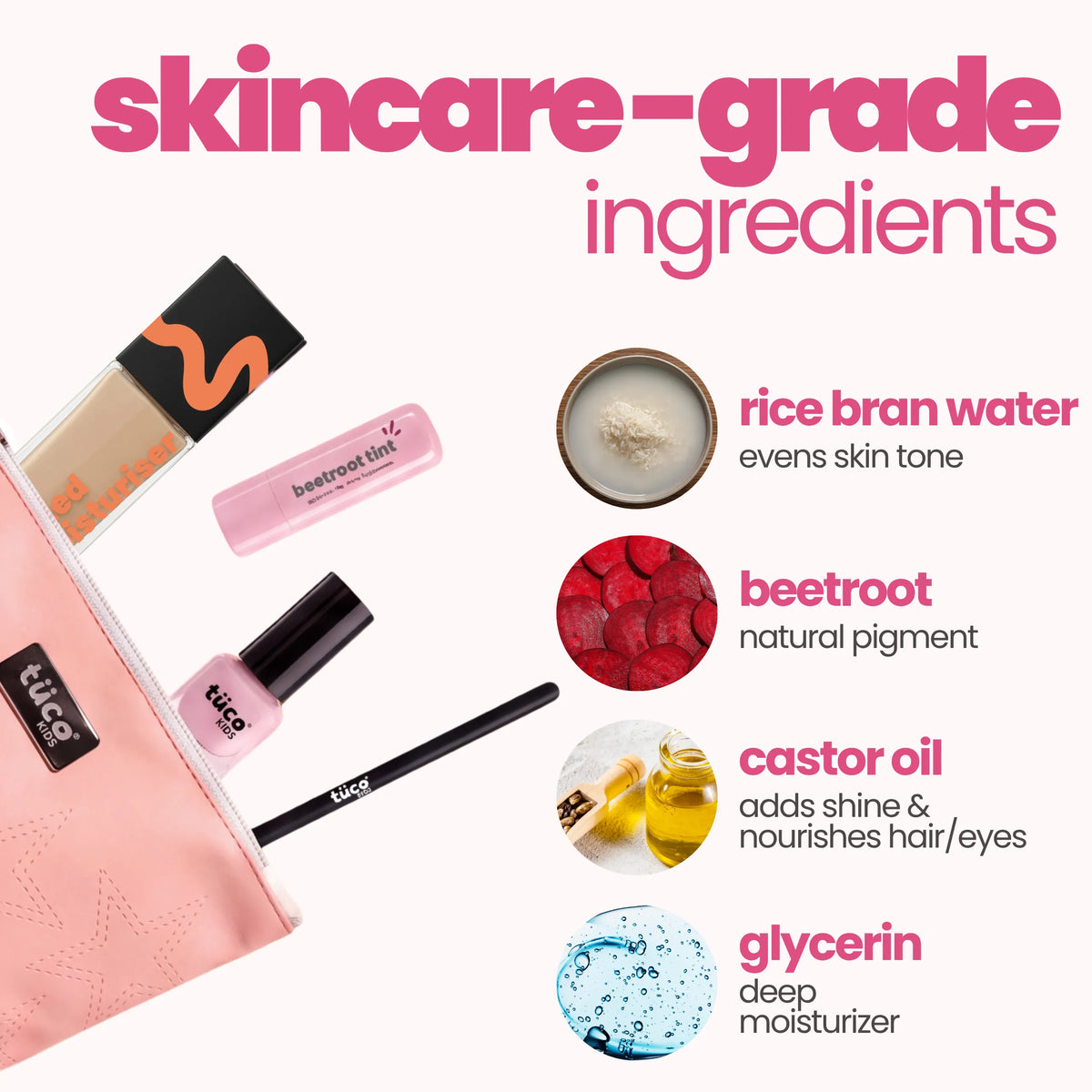Hazelnut (Medium Shade) Face Tint & Pink Nail Glam Kit