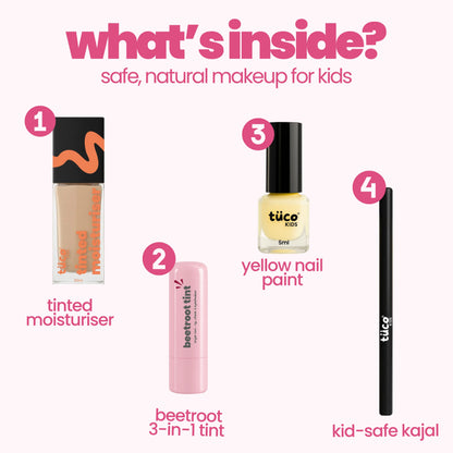 Hazelnut (Medium Shade) Face Tint & Yellow Nail Glam Kit