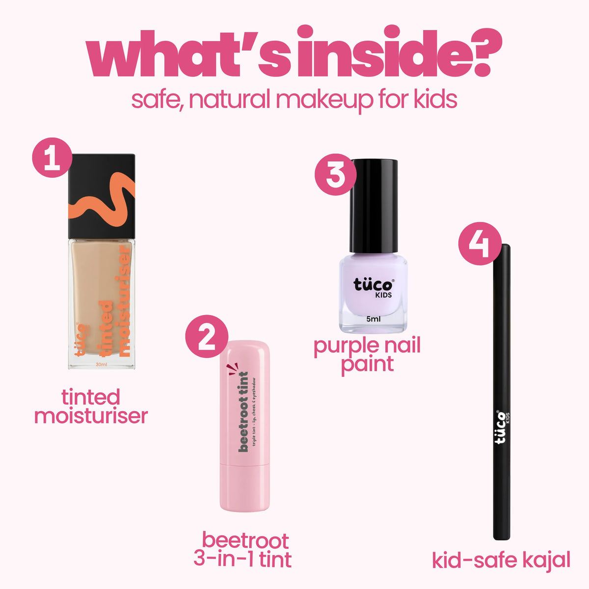 Hazelnut (Medium Shade) Face Tint & Purple Nail Glam Kit