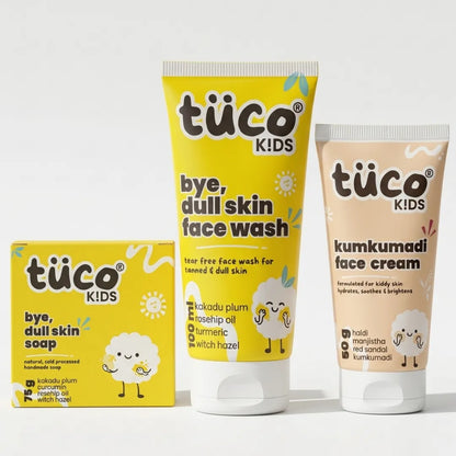 Patchy Skin Kit: Kumkumadi Face Cream + Dull Skin Face Wash + Dull Skin Soap