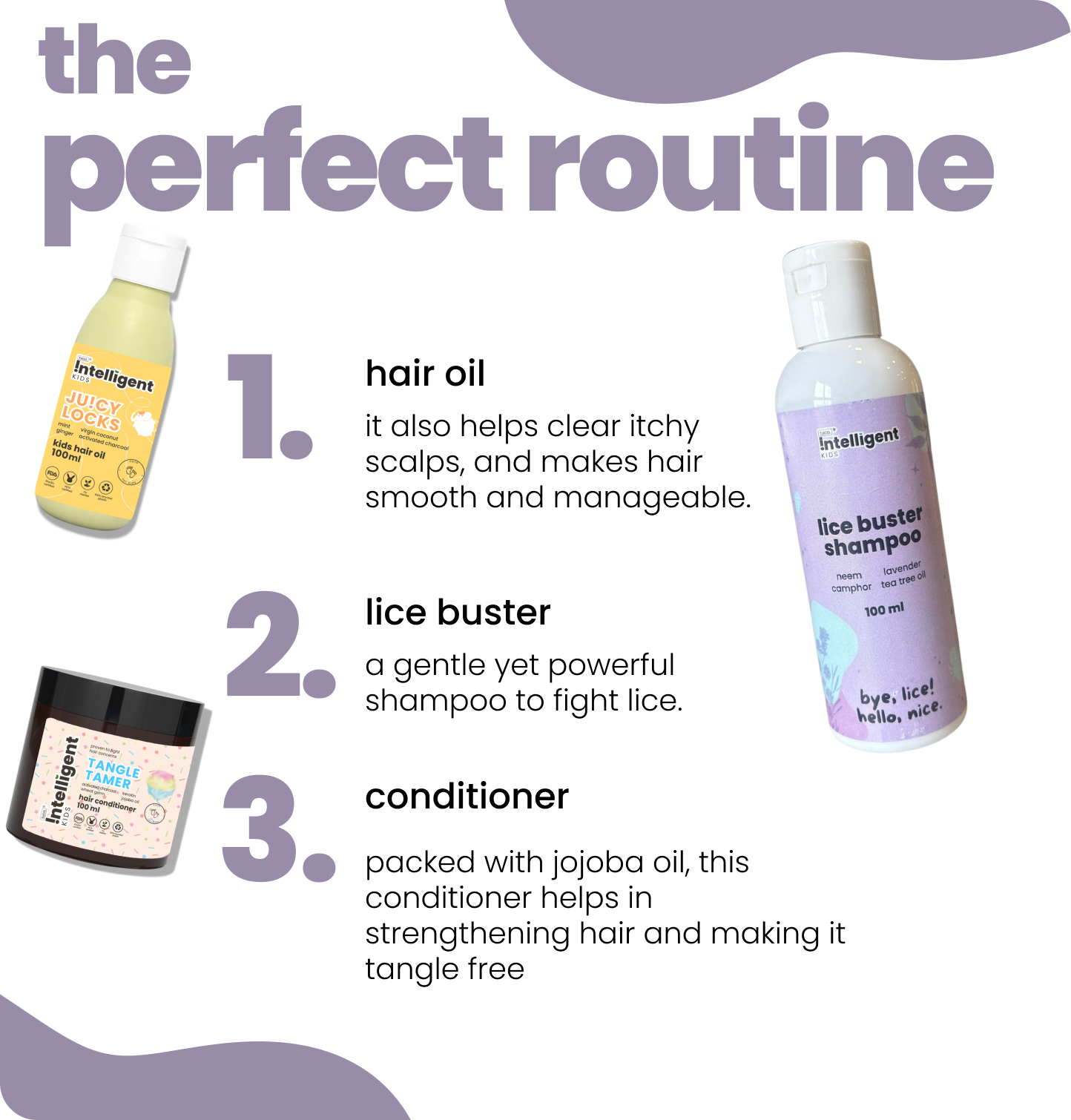 Lice Fighter Combo: Lice Shampoo 100ml + Hair Oil 100ml + Conditioner 100g