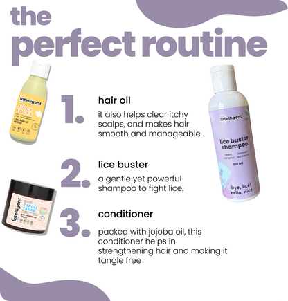 Lice Fighter Combo: Lice Shampoo 100ml + Hair Oil 100ml + Conditioner 100g