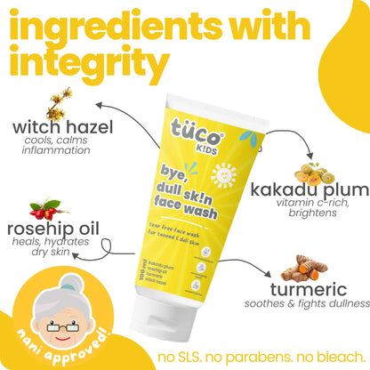 bye, dull skin face wash for kids - 100ml
