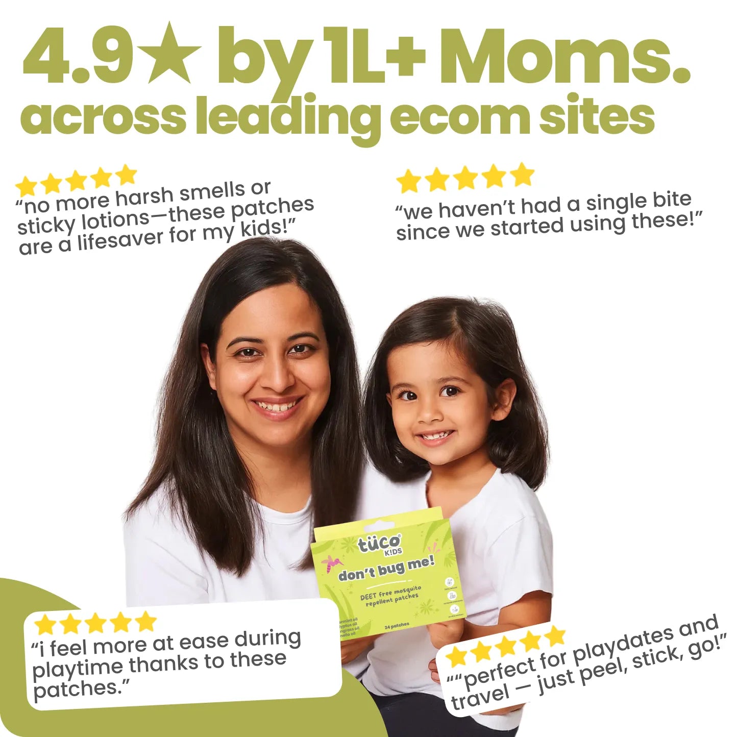 Safe Mosquito Repellent Patches for Kids (Pack of 2 - 24 patches)