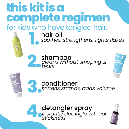 Ultimate Hair Care Regimen: Shampoo 100ml + Hair Oil 100ml + Conditioner 100g + Hair Detangler 50ml