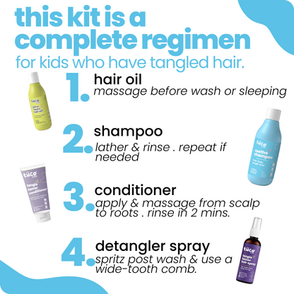 Ultimate Hair Care Kit: Shampoo 300g + Hair Oil 100ml + Conditioner 100g + Hair Detangler 100ml