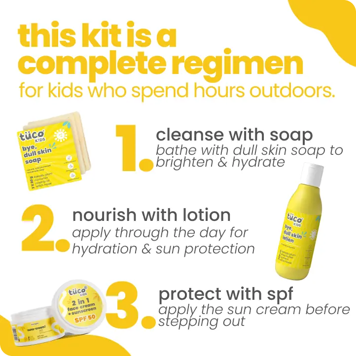 Tuco Kids Dull Skin Kit products for kids form a complete regimen