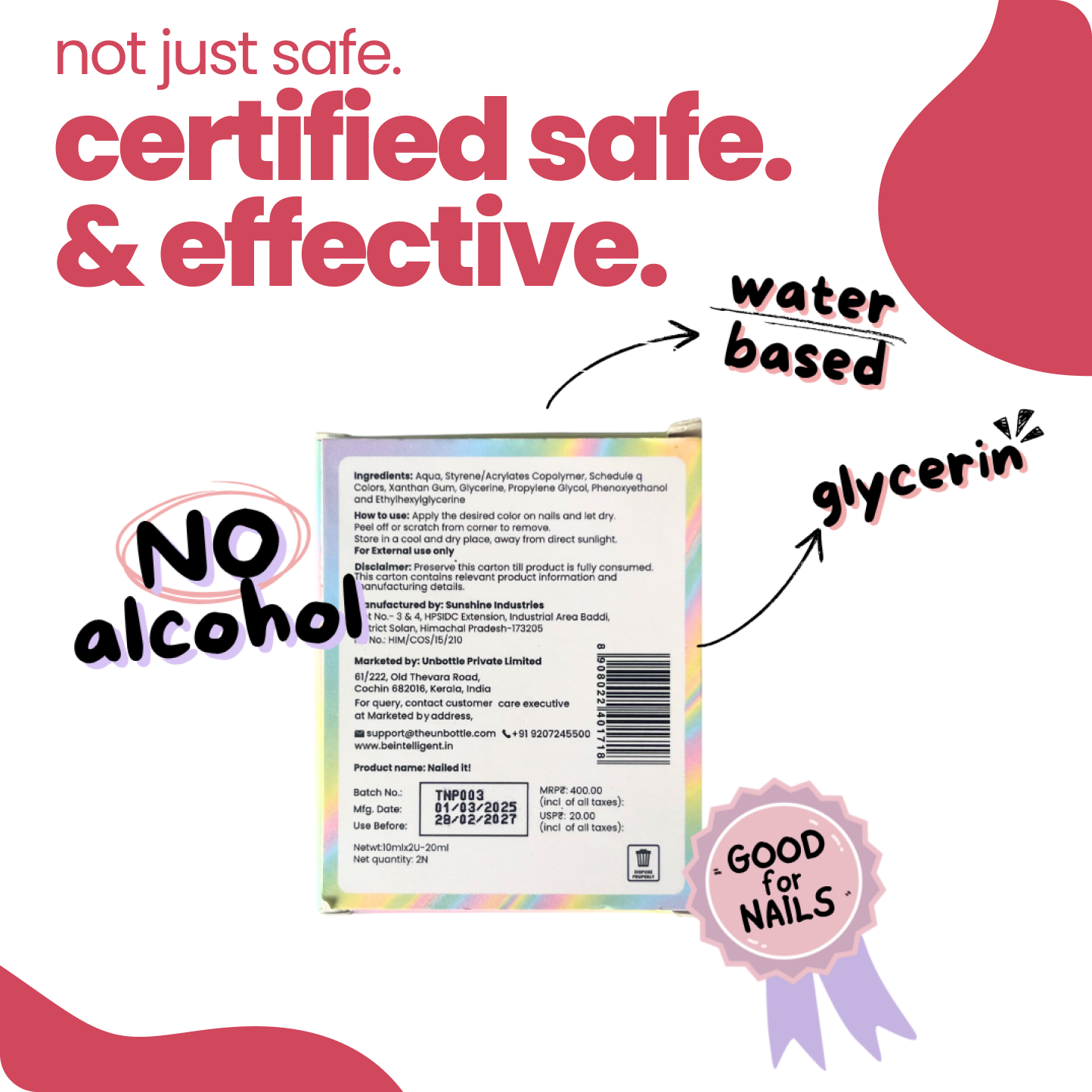 Nailed It: Water-Based Peel-Off Nail Paints (Pack of 3)