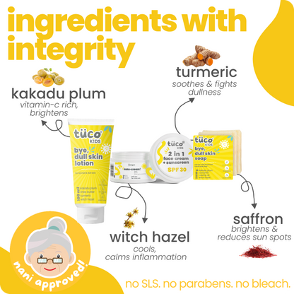 Dull Skin Regimen for Kids: Dull Skin Lotion + Dull Skin Soap + Sunscream SPF 30