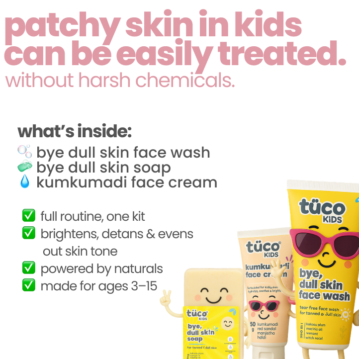 Patchy Skin regimen: Kumkumadi Face Cream + Dull Skin Face Wash + Dull Skin Soap