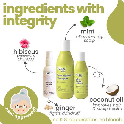 Anti-Dandruff Regimen: Shampoo + Hair Oil + Detangler Spray