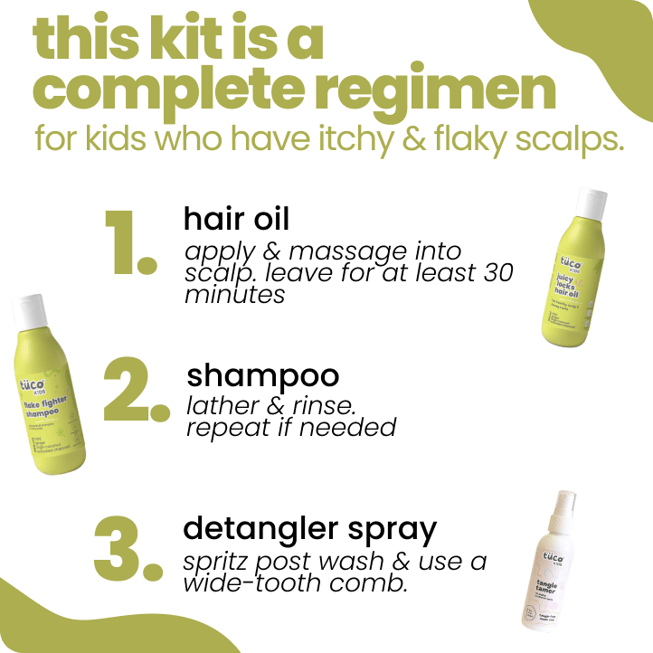 Anti-Dandruff Regimen: Shampoo + Hair Oil + Detangler Spray