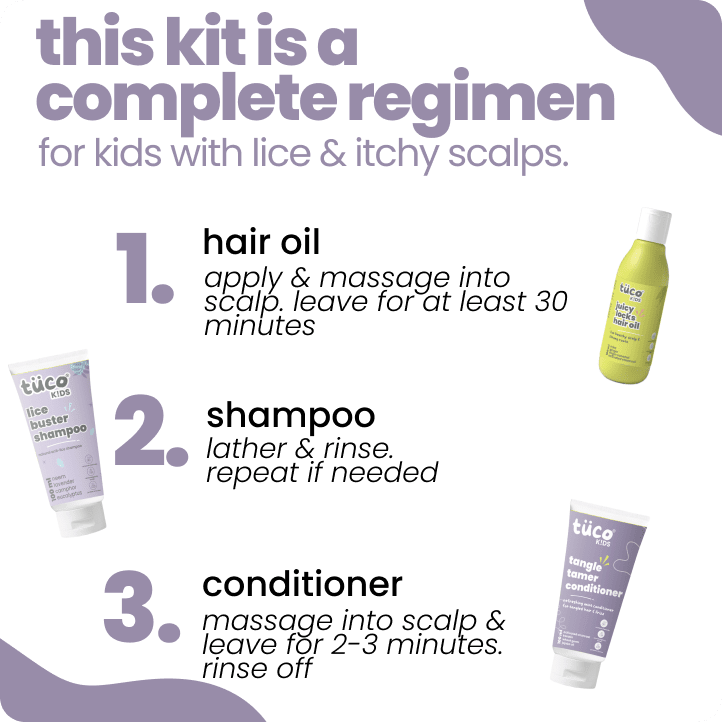 Anti-Lice Regimen: Shampoo + Conditioner + Hair Oil