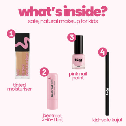 Caramel (Dark Shade) Face Tint & Pink Nail Glam Kit