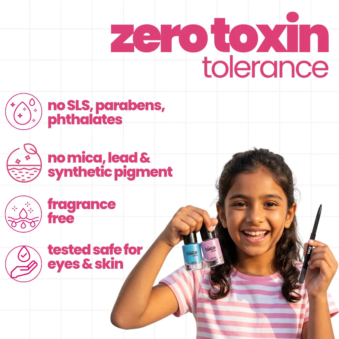 nontoxic makeup kit for kids- Nail Paint + Kajal
