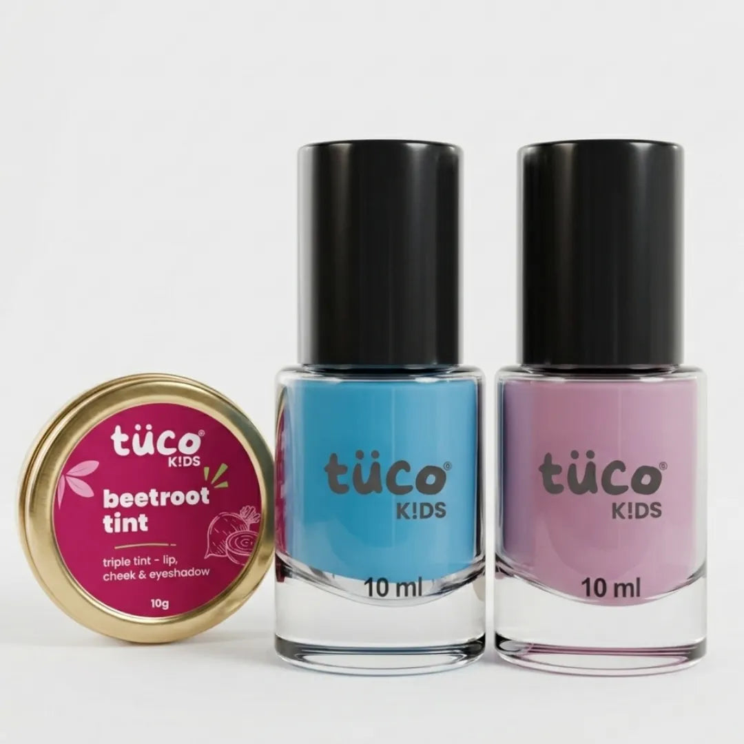 kid safe makeup gift pack- natural tint + nail paint