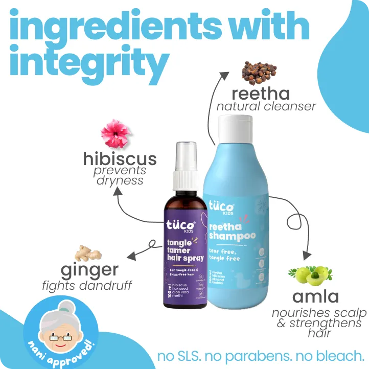 Haircare Duo: Reetha Shampoo + Detangler Spray