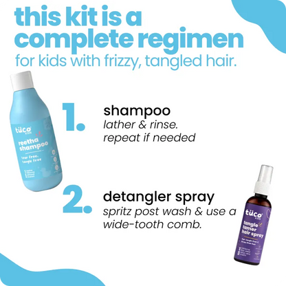 Haircare Duo: Reetha Shampoo + Detangler Spray