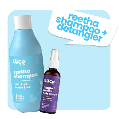 Haircare Duo: Reetha Shampoo + Detangler Spray