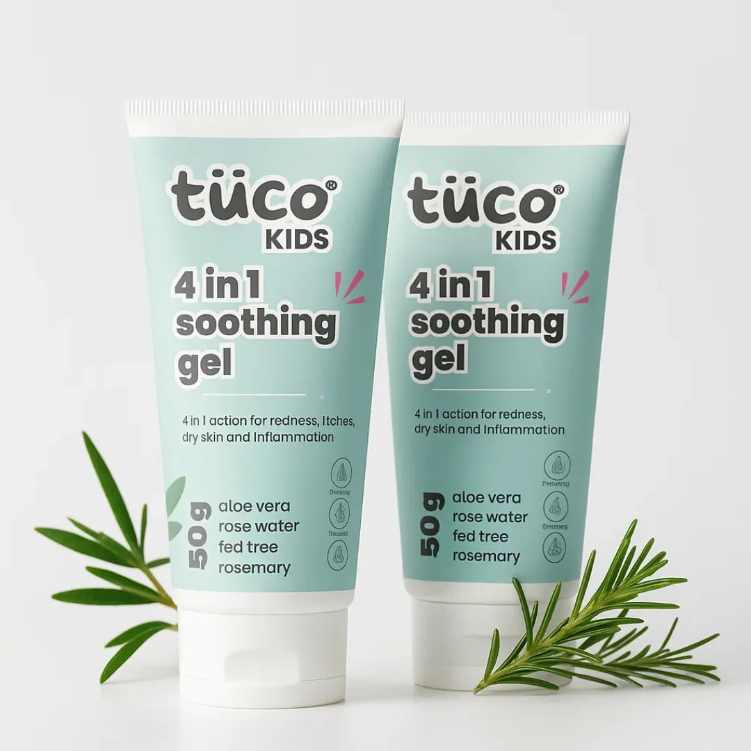 Tuco Kids 4-in-1 acne soothing gel pack of 2 with aloe vera, rose water, tea tree and rosemary 50g each