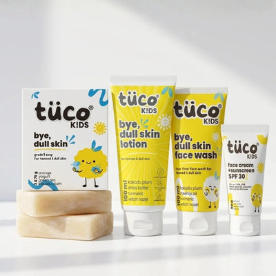 4-in-1 Dull Skin Kit for Kids: Face Wash + Soap + Sunscreen + Lotion