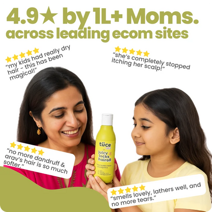 5 lakh moms trust Tuco Kids anti dandruff shampoo for kids - reviews showing scalp results