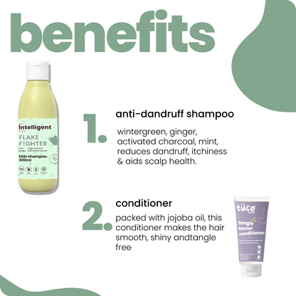 Anti-Dandruff Kit: Flake Fighter Shampoo 200ml + Tangle Tamer Conditioner 100ml