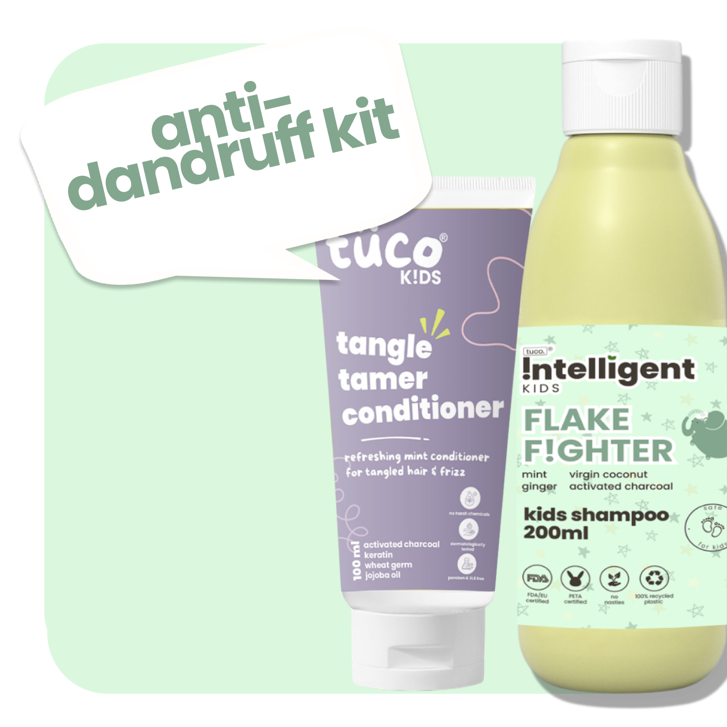 Anti-Dandruff Kit: Flake Fighter Shampoo 200ml + Tangle Tamer Conditioner 100ml
