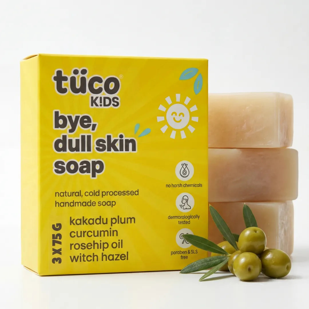 Bye, Dull Skin Kids Soap with Turmeric Pack of 3 - (75g)