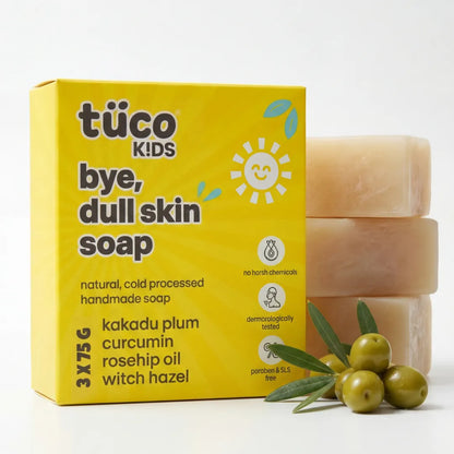 Bye, Dull Skin Kids Soap with Turmeric Pack of 3 - (75g)