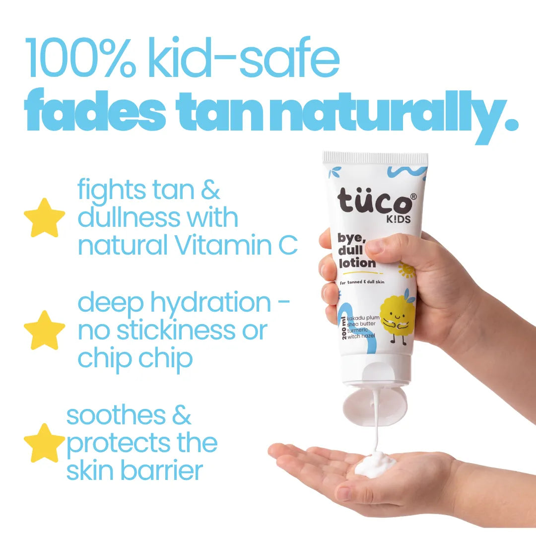 Bye Dull Skin Body Lotion for Kids 200ml with Kakadu Plum & Turmeric – image 2 | Tuco Kids