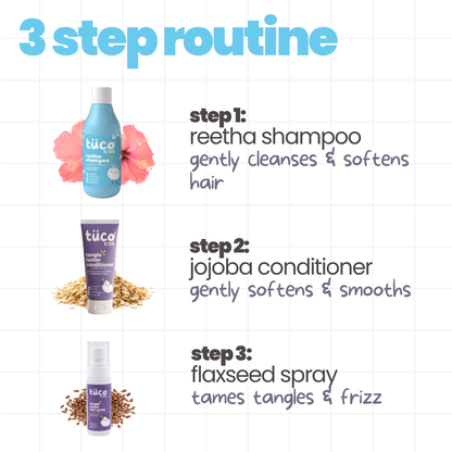 Haircare Kit: Shampoo + Conditioner + Detangler Spray