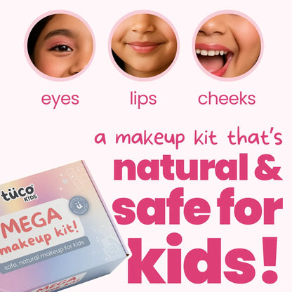 Tuco Kids Mega Makeup Kit – natural and safe makeup for kids covering eyes, lips and cheeks