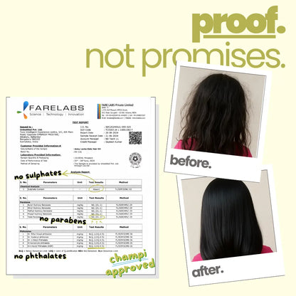 Before and after Tuco Kids Juicy Locks hair oil – Fare Labs certified no sulphates, parabens or phthalates, champi approved