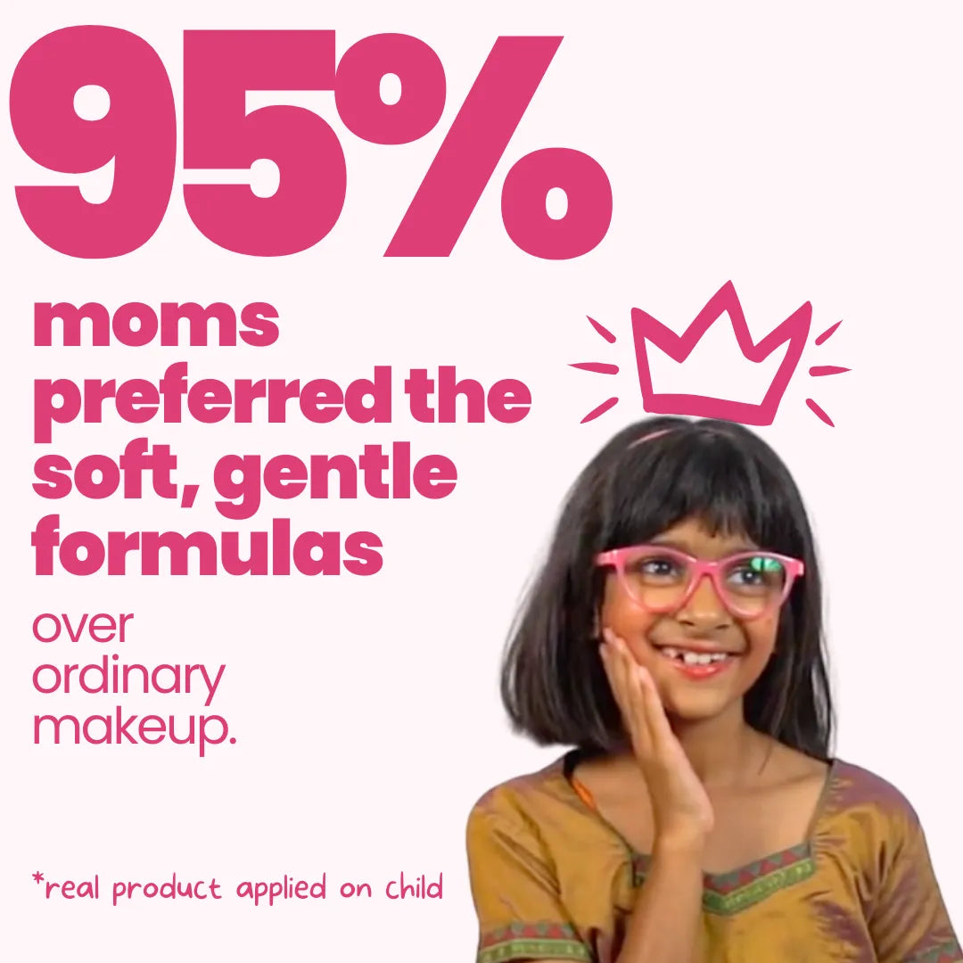 95% moms preferred Tuco Kids soft gentle makeup formulas over ordinary kids makeup
