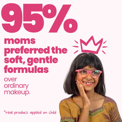95% moms preferred Tuco Kids soft gentle makeup formulas over ordinary kids makeup