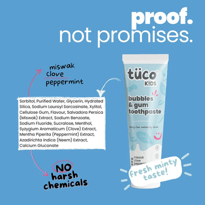 bubbles & gum toothpaste (pack of 1).