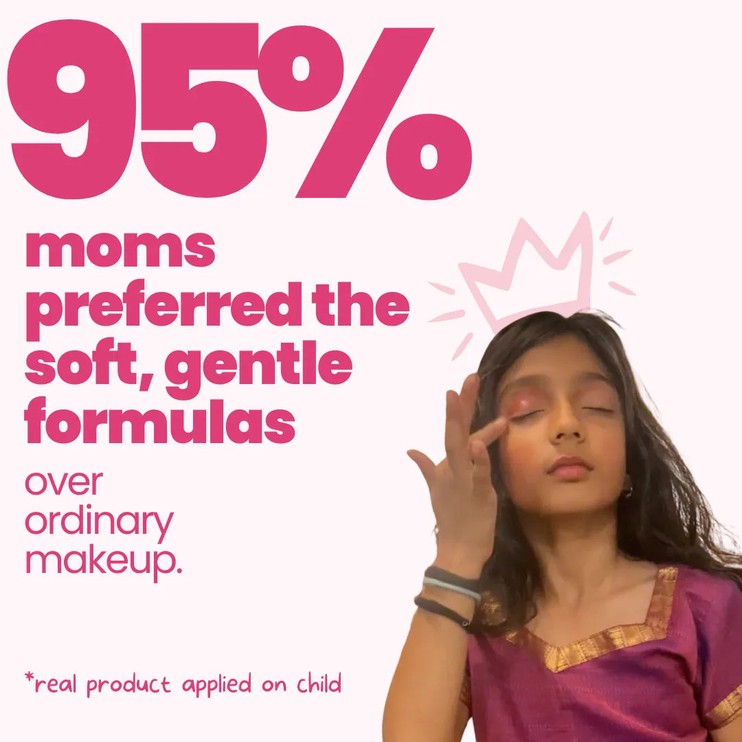 95% moms preferred Tuco Kids Glam Makeup Kit soft gentle formulas over ordinary kids makeup